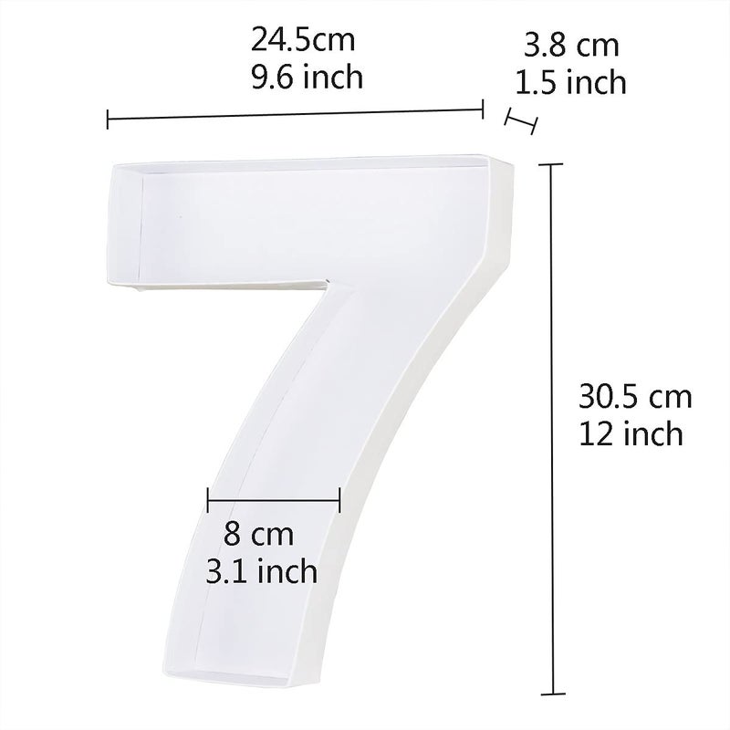 WENPACK 12.5"" Cardboard Number Shaped Mache Cupcake Strawberries Fillable Carton Box with Clear Lid (White  7) - Image 4
